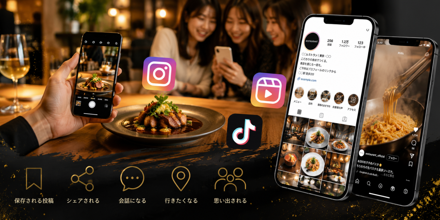 飲食店SNS運用支援　 今、飲食店集客は「SNS」が入口。