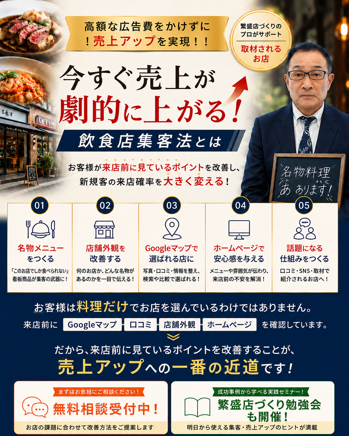 今すぐ売上が劇的に上がる飲食店集客法とは