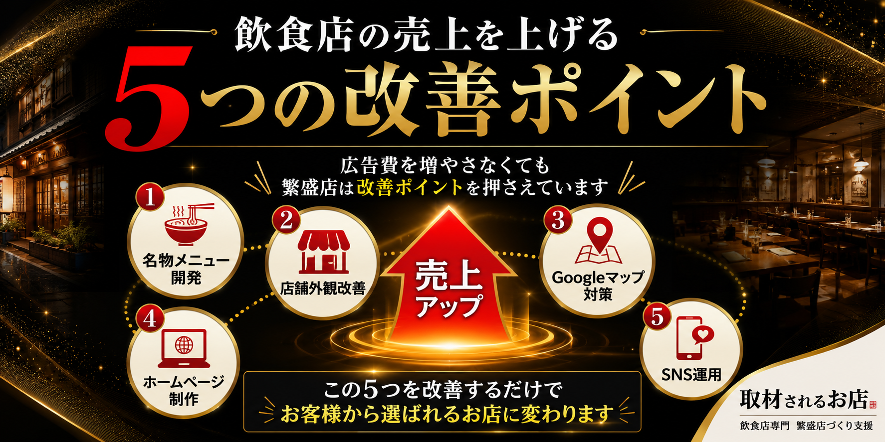 飲食店の売上を上げる5つの改善ポイント